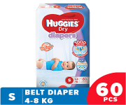 Huggies Dry Belt Diaper (S) Small-60 Pcs (4-8 KG) - Malaysian - Best Price in Bangladesh | Shampoobd
