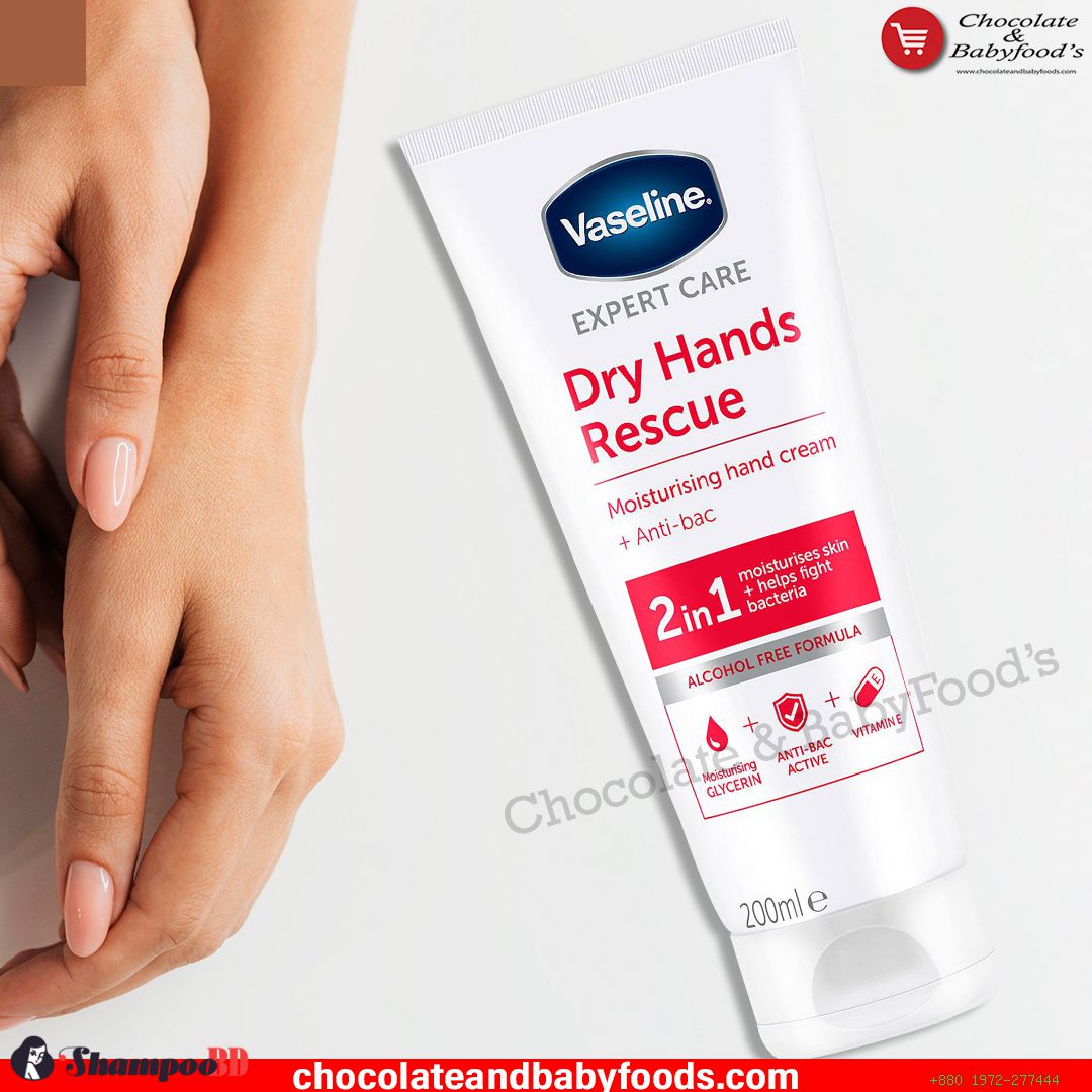Vaseline Dry Hands Rescue Moisturising Hand Cream + Anti-bac 200ml - Best Price in Bangladesh | Shampoobd