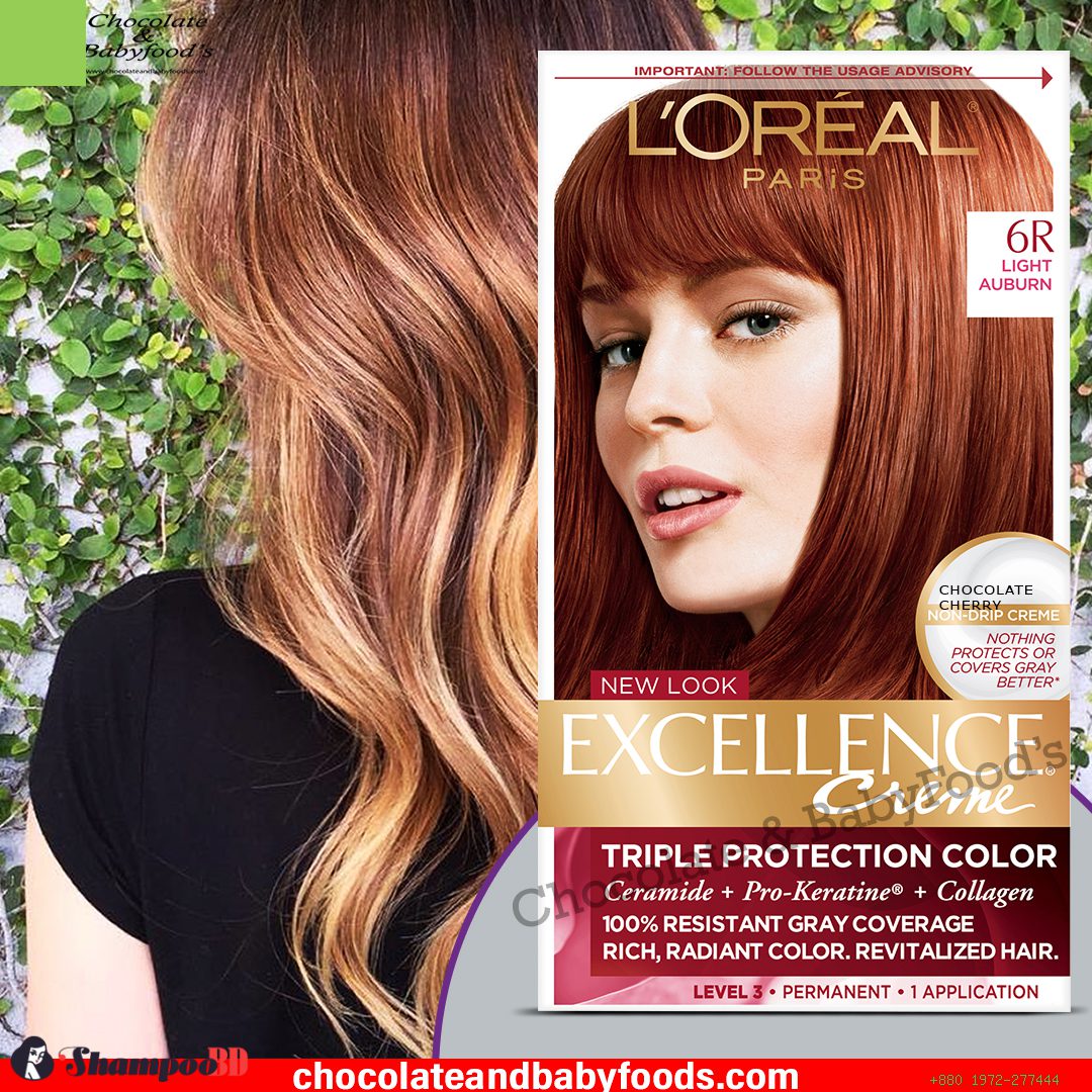 L'OREAL PARIS Excellence Crème Triple Protection Color 6R Light Auburn - Best Price in Bangladesh | Shampoobd