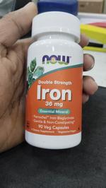 NOW Foods Double Strength Iron 36mg 90 Veg Capsules Price Bangladesh ৳2700