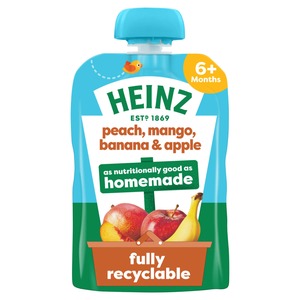 Heinz Peach, Mango, Banana & Apple Puree (6+months) 100G