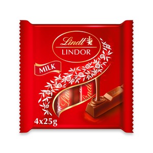 Lindt Lindor Milk Chocolate Bar (4pack x 25gm) 100G - Best Price in Bangladesh | Shampoobd
