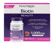 Natrol Biotin Fast Dissolve Strawberry Flavor 5000mcg 250 Tablets