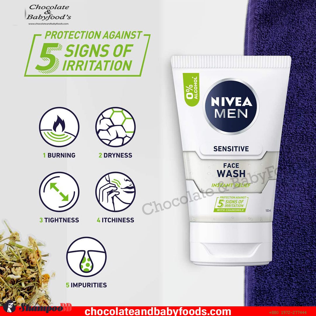 Nivea Men Sensitive Face Wash Instant Relief 100ml