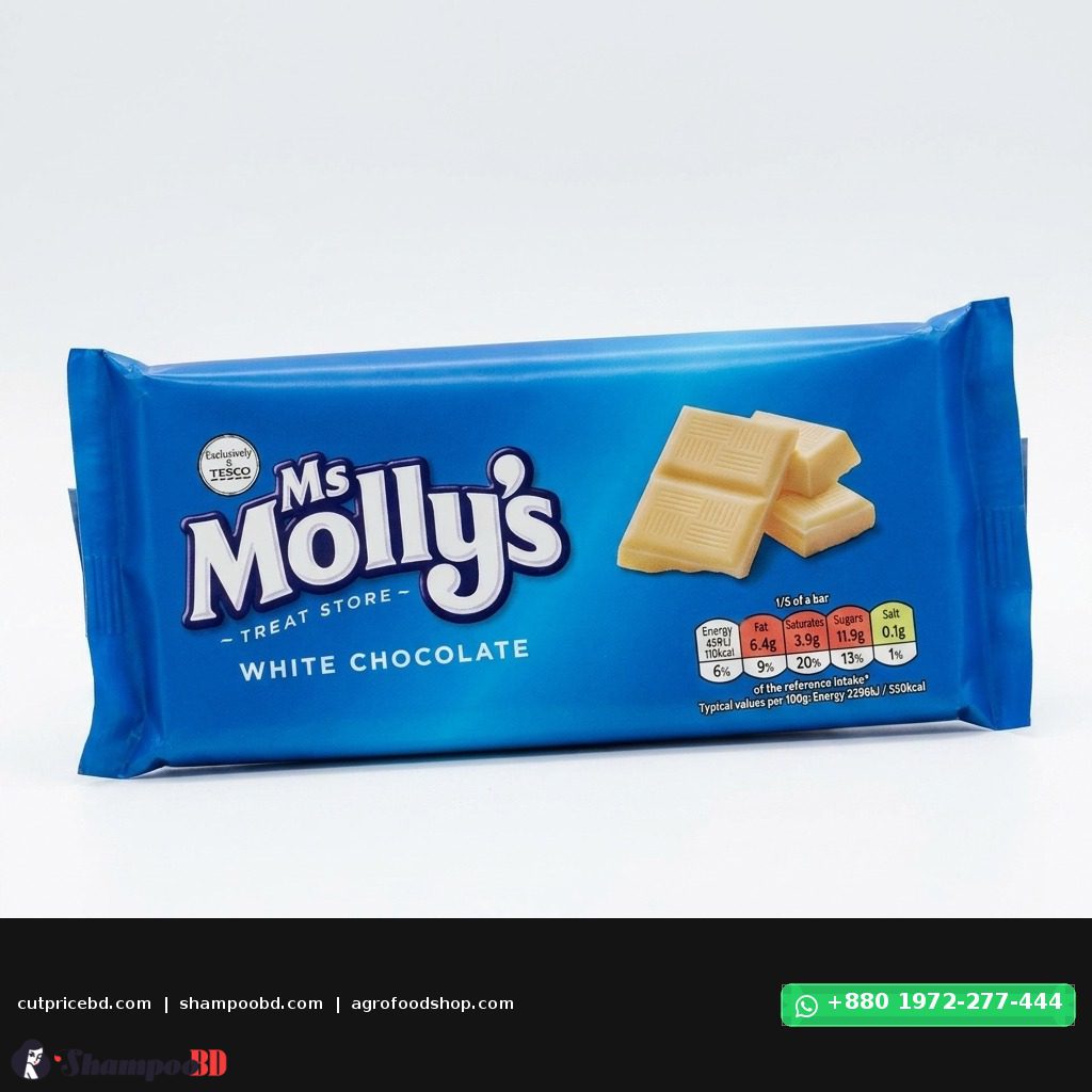Tesco Ms Molly's White Chocolate Bar 100gm