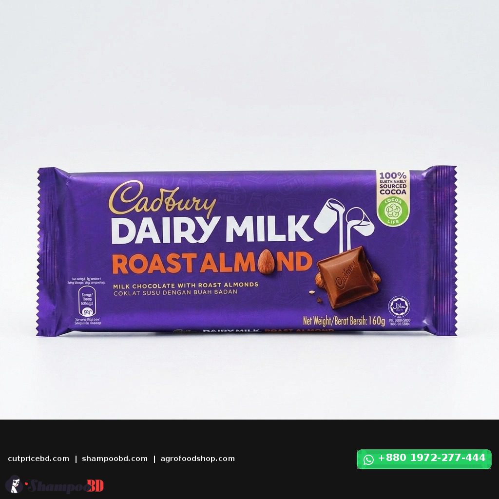 Cadbury Dairy Milk Roast Almond Chocolate Bar 160G: A Nutty Delight for Chocolate Lovers