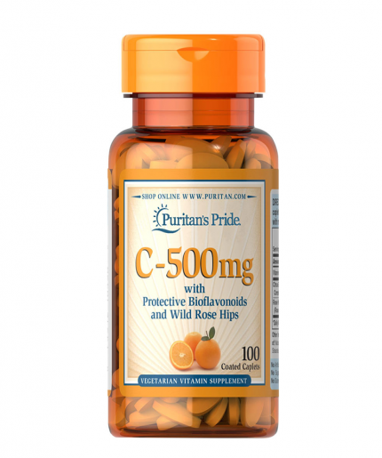 Puritan's Pride Vitamin C-500 mg with Bioflavonoids & Rose Hips 100 Tablets