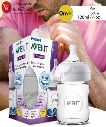 Philips Avent Natural Glass Bottle 0m+ 120ml