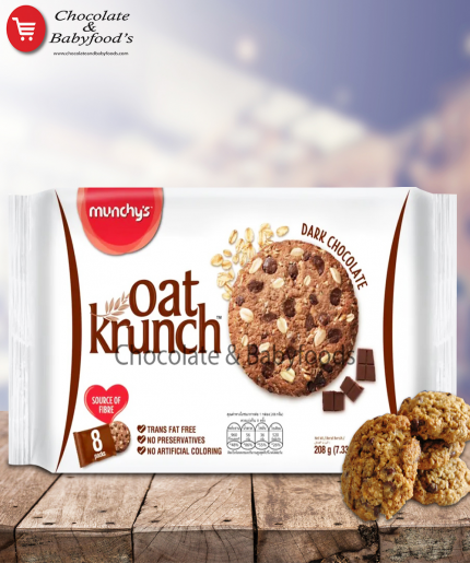 Munchy's Oat Krunch dark chocolate Crackers 208g