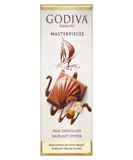 Godiva Masterpieces Milk Chocolate Hazelnut Oyster Bar 83g