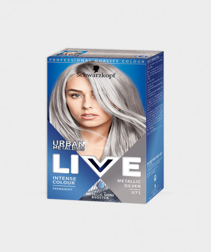 Schwarzkopf Live Intense Colour Urban Metallics Permanent Hair Dye Metallic Silver U71