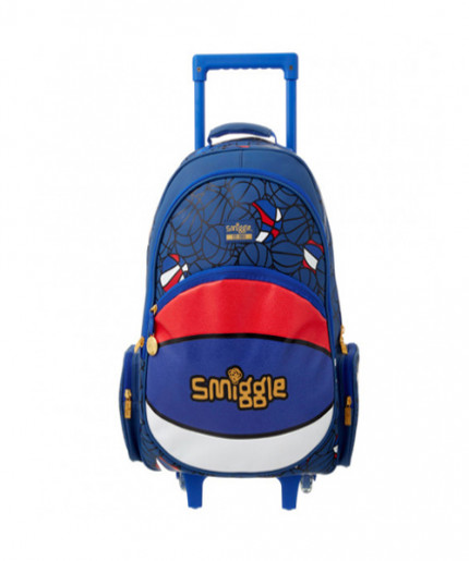 Smiggle Basketball Light Up Trolley Backpack Blue