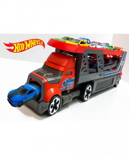 Hot Wheels CDJ19 City Blastin Rig Hauler With Cars