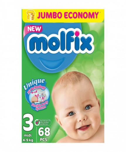Molfix Jumbo Midi Belt 4-9 Kg 68 Pcs (Made in Turkey)