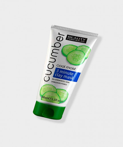 Beauty Formulas Cucumber Cool Moist 3 Minute Clay Mask - 100ml: Refresh and Revitalize Your Skin