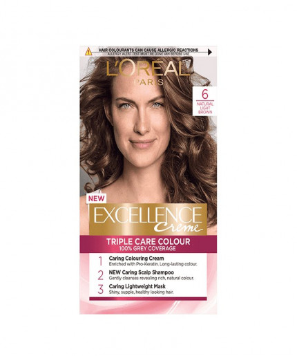 L’Oreal Paris Excellence Creme Permanent Hair Natural Light Brown 6
