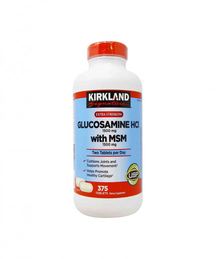 Kirkland Signature Extra Strength Glucosamine HCI 1500mg With MSM 1500mg | Powerful Joint Support Supplement for Mobility and Flexibility