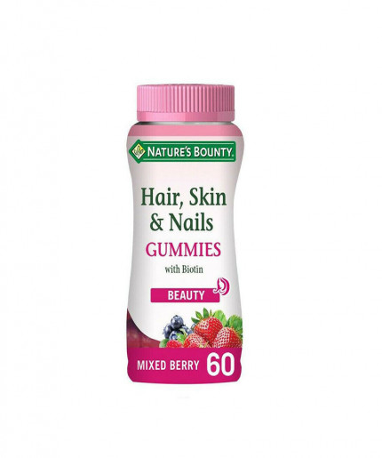 Nature’s Bounty Hair Skin & Nails With Biotin 60 Mixed Berry Flavour Gummies
