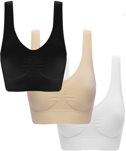 Indian Joy Full Support Air Sports Bra For Women Girls Women's Front Closure Cotton Bra Ultimate Essentials Women's Seamless Pullover Bra Pull-On Tag Free Wireless Bra BDAA01BR21110