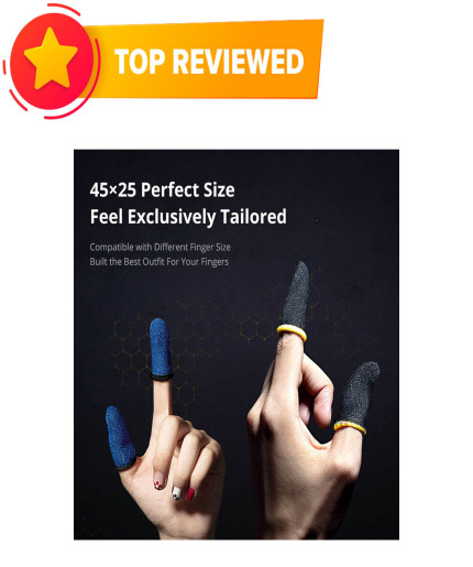 1 Pair(2 Pcs) Breathable PUBG Mobile Finger Sleeve / Sweatproof Gloves for PUBG Mobile Gaming - Black / Finger Grip For Gaming / PUBG Finger Sleeves / PUBG Finger Gloves / PUBG Finger Cover /