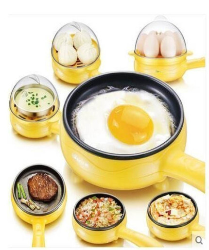 Multi Function 2 in 1 Electric Egg Boiler Steamer Omelette Frying Pan Non-Stick Boiled Eggs Boiler Steamer