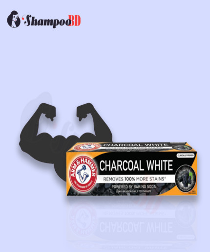 Arm & Hammer Charcoal White Powered By Baking Soda Low Abrasion Daily Toothpaste 75ml