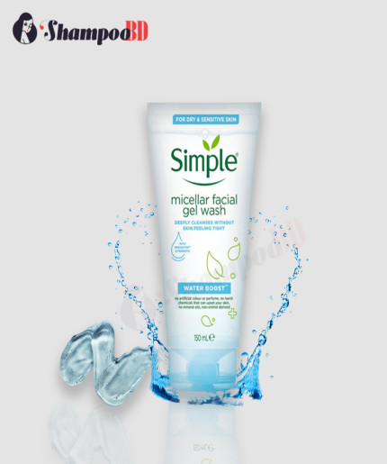 Simple Micellar Facial Gel Wash Water Boost 150ml | Best Micellar Gel Wash for Gentle Cleansing