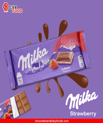 Milka Strawberry Chocolate Bar 100g