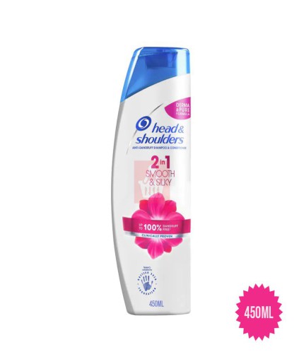 head & shoulder 2 in 1 Smooth & Silky Anti-Dandruff Shampoo & Conditioner 450ml