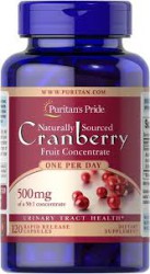 Puritan's Pride Cranberry Fruit Concentrate 500mg 120 Capsules