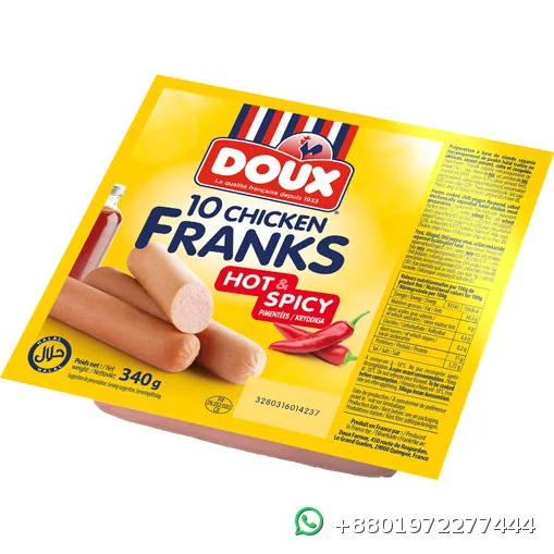 Doux Chicken Franks Hot & Spicy 340gm
