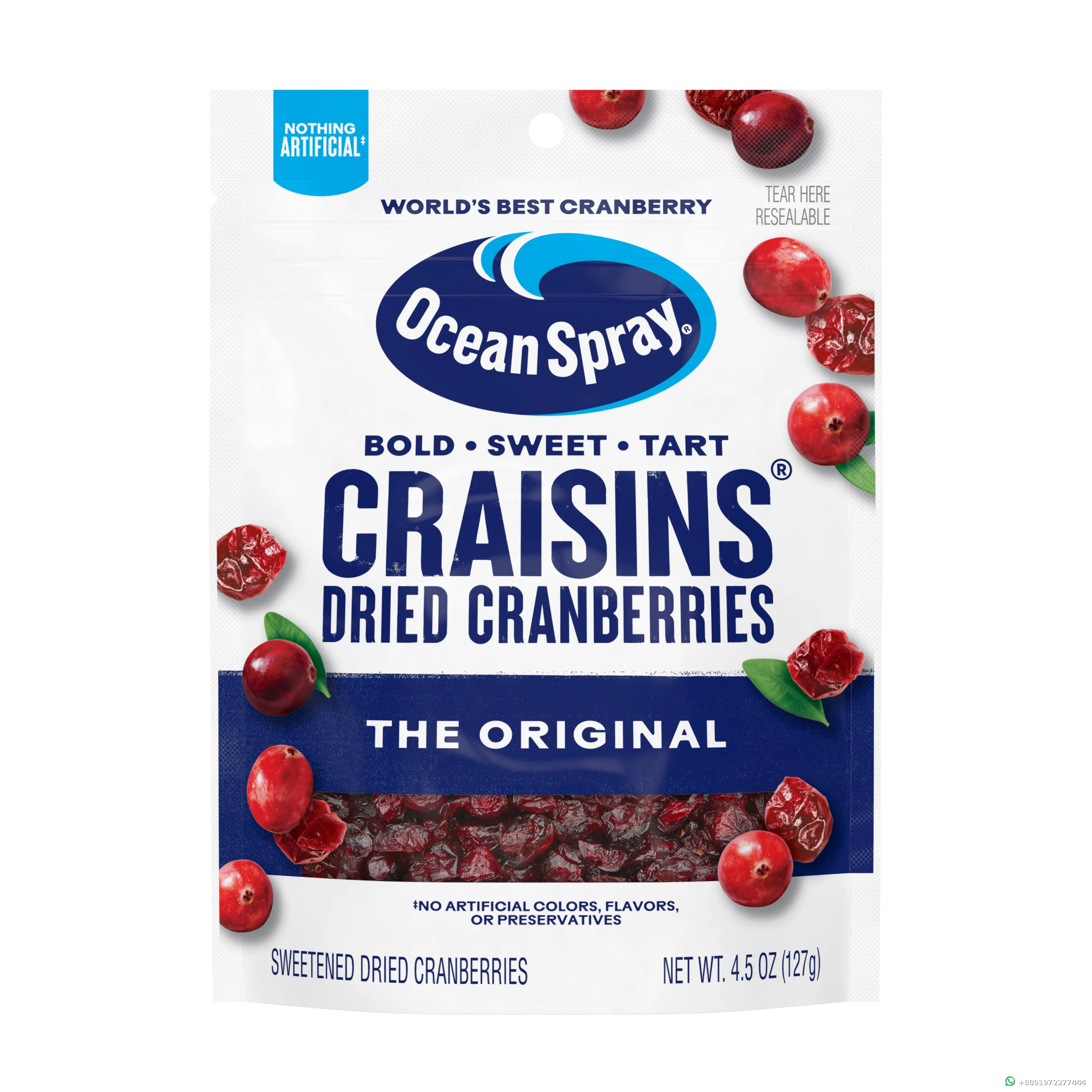 Ocean Spray Craisins Dried Cranberries Original 127g