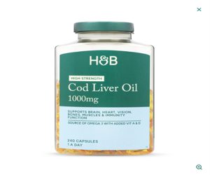 Holland &amp; Barrett Cod Liver Oil 1000mg 240 Capsules
