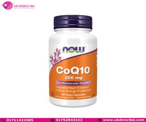 NOW Foods Supplements CoQ10 Coenzyme Q10 200 mg Cardiovascular Health 60 Veg Capsules