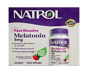 Natrol Melatonin 5 mg Fast Dissolve Strawberry flavor Tablets 250 Count
