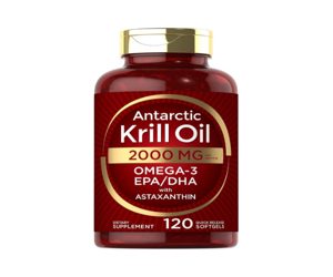 Carlyle Antarctic Krill Oil Omega-3 EPA/DHA with Astaxanthin – 2000mg – 120 Softgels