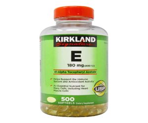 Kirkland Signature E 180mg (400IU) 500 Softgels