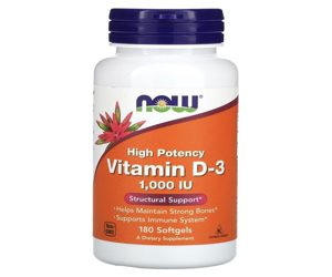 Now Foods Vitamin D3 1000iu 180 softgels
