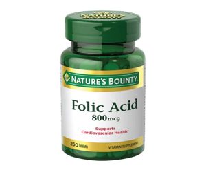 Nature’s Bounty Folic Acid 800mcg 250 Tablets