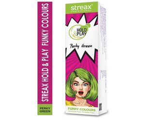 Streax Pro Hold &amp; Play Funky Colour Perky Green 100g