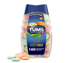 TUMS Ultra Strength Antacid Tablets for Chewable Heartburn Relief and Acid Indigestion Relief Assorted Fruit 160 Tablet