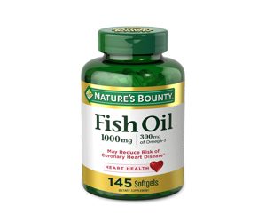Nature’s Bounty Fish Oil Omega-3 1000mg Softgels 145 Count