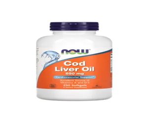 NOW FOODS Cod Liver Oil 650mg (Cardiovascular Support) 250 Softgels