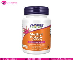 Now Foods Methyl Folate (Folic Acid) 1000mcg 90 Vegan Tablets
