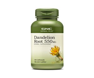 GNC Herbal Plus Dandelion Root 550mg Supplement, 100 Capsules