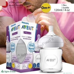 Shop the Philips Avent Natural Glass Bottle - 0m+ 120ml at Competitive Prices