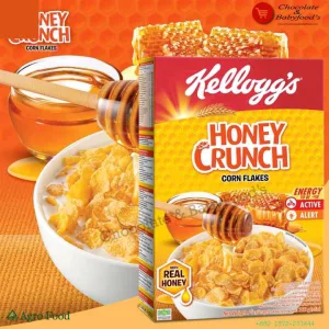 Honey Crunch Corn Flakes (360g) by Kellogg's: A Deliciously Tasty Breakfast Option