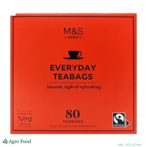 M&S Everyday Tea Bags 250G - Premium Quality Tea with 80 Tea Bags