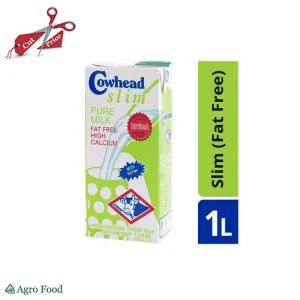 Cowhead Slim Fat Free Pure Milk 1 Liter - Enjoy The Creaminess With Zero Fat!