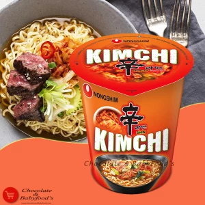 Nongshim Kimchi Shin Cup Noodles 75G: Spicy and Tangy Korean Instant Noodles
